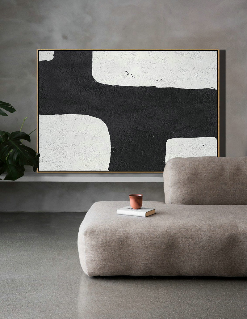 Huge Abstract Canvas Art,Oversized Horizontal Minimal Art On Canvas - Modern Paintings